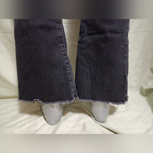 A Dazy Black Frayed Flare Leg High Waist Denim Jeans - Picture 6 of 6